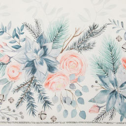 Скатерть новогодняя «Этель» Christmas flowers 149×110 см с ГМВО, 100% хлопок, 190 г/м²