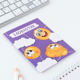 Цена за 4 шт. МИКС блокнотов в клетку А6, 12 листов Смайлы - Artfox фото 19