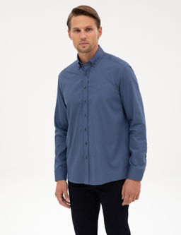 _ndigo Regular Fit Uzun Kollu G_mlek