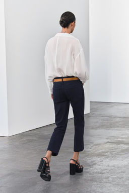 ZW COLLECTION BOOTCUT HIGH-WAIST CROPPED JEANS - Zara фото 6