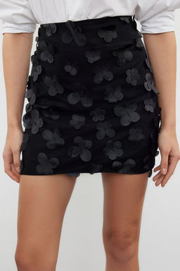 TRENDYOLMILLA Pudra 3 Boyutlu Cicekli Dokuma Mini Etek TPRSS24ET00016 фото 3