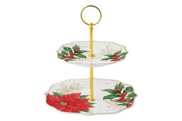 Ваза двухъярусная Пуансеттия и ягоды, 21 см - Easy life фото 2