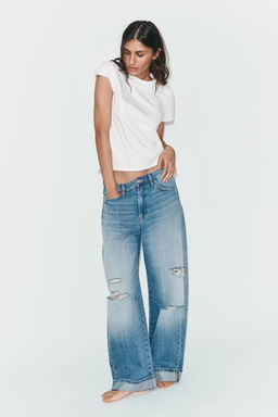 TRF RIPPED BAGGY FOLDED JEANS - Zara фото 22