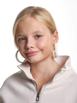 Cерьги-кольца PW0280 белый - Mini maxi фото 3