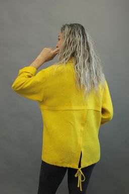 100% ЛЁН Жакет СВОБОДНОГО КРОЯ - Елецкие узоры фото 3