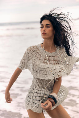 POINTELLE KNIT TOP WITH RUFFLE - Zara фото 2