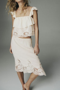 Falda de viscosa con detalles de encaje - H&m фото 7