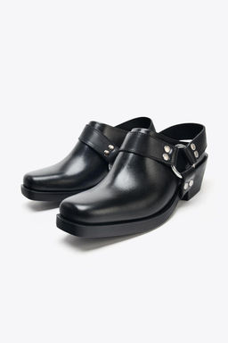 LEATHER BIKER CLOGS - Zara фото 4