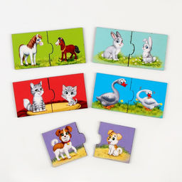 Пазл двойной Малыши и мамы (головоломка), 12 пазлов, 24 детали - Лесная мастерская фото 15