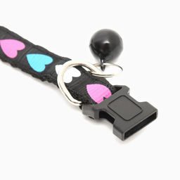 Ошейник двухслойный с фастексом Сердечки 30 х 1 см, чёрный - Пижон фото 6