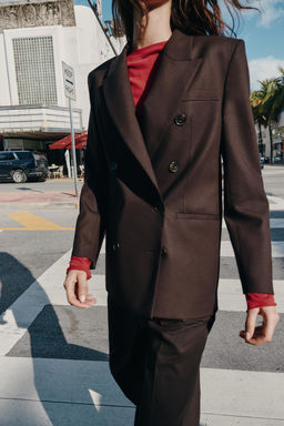 DOUBLE-BREASTED BLAZER WITH SHOULDER PADS - Zara фото 10
