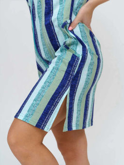 Халат женский, цвет синий зеленый