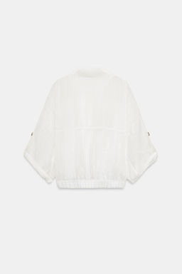 BLUSA SAFARI MANGA REMANGADA / Blanco - Zara фото 6