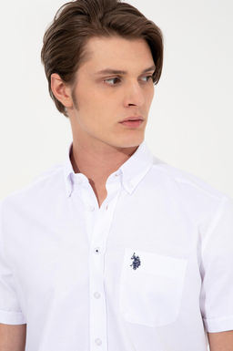 Мужская белая рубашка с коротким рукавом - U.s. polo assn фото 2