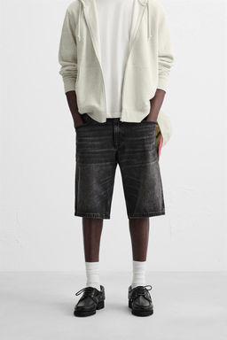 BASIC BAGGY FIT DENIM BERMUDA - Zara фото 2