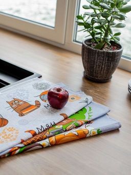 Комплект вафельных полотенец 48*60 см, 3 штуки (Мурлыки) - Ивановотекстиль фото 11