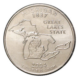 Монета 25 центов (1/4 доллара) 2004 года D США Штаты и территории  Мичиган