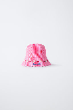 GORRO BOB RAYAS BORDADOS SISSEL EDELBO X ZARA KIDS / Rosa