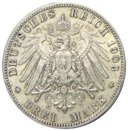 3 марки 1908 года А Германия (Пруссия)