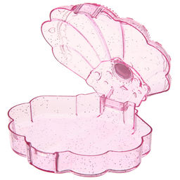 Цена за 6 шт. Шкатулка пластиковая "KiKi HAUS", ракушка, цвет розовый, 11*9.5*3.5см (в пакете)