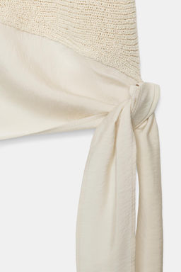 TOP COMBINADO PUNTO NUDO / Beige claro