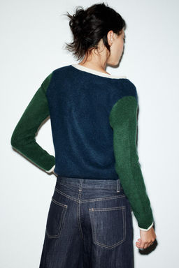 COLOUR BLOCK KNIT CARDIGAN - Zara фото 5