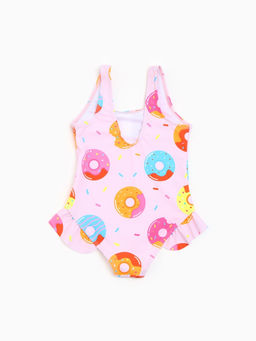 Купальник для девочки слитный MINAKU «Пончики», розовый, рост 134-140 см