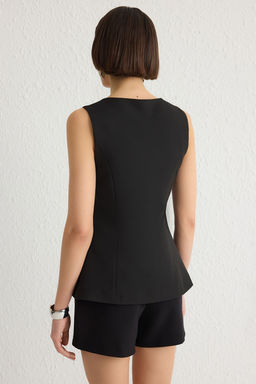 TRENDYOLMILLA Beyaz Fitted Kare Yaka Kal?n Ask?l? Dokuma Yelek TWOSS25YE00026  фото 5