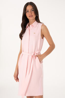 Kad_n A__k Pembe Kemerli Mini Boy Dokuma Elbise Sepette S_rpriz _ndirim - U.s. polo assn фото 2