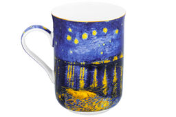 Кружка 350 мл 10,8*7,5*10,5 см "Звездная ночь над Роной" NEW BONE CHINA