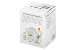 Горшочек д/меда 420 мл 10*10*13 см Бочонок с дерев. палкой - Elan gallery фото 5