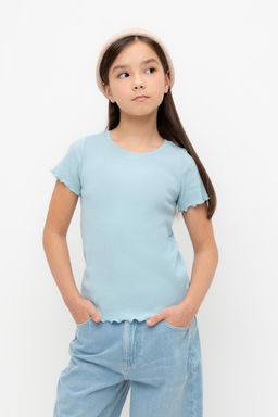КР 301989-1/голубой фуфайка (футболка) для дев