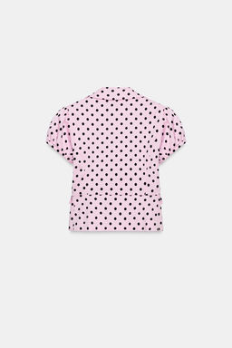 TOP CORTO BOTONES LUNARES / Rosa claro - Zara фото 7