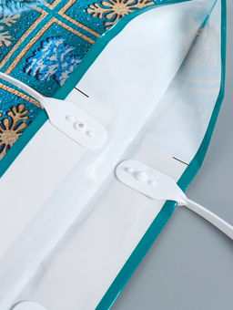 Цена за 10 шт. Пакет подарочный новогодний «Бирюза», полиэтиленовый с пластиковой ручкой, 38×35 см