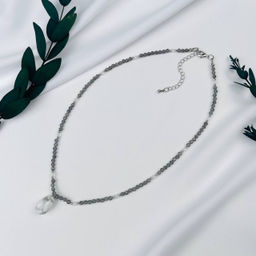 Чокер из Обсидиана, Горного Хрусталя и Говлита 38 см +