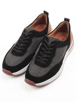 03-10-56 BLACK/GREY Кроссовки мужские (натуральная замша, натуральная кожа, текстиль) - Фабричный китай фото 3