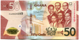 Банкнота 50 седи 2019 года Гана