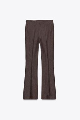 CONTRAST STITCH SEAM DETAIL FLARE TROUSERS - Zara фото 6