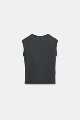 CAMISETA JOYAS EFECTO LAVADO / Gris antracita - Zara фото 7