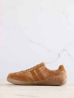 Кеды босоногие женские демисезонные 184.natabr.Джангл кемл+светло коричневая замша - Edart фото 5