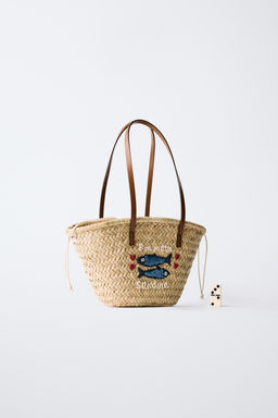 SHOPPER RAFIA PECES / Blanco Crudo - Zara фото 6