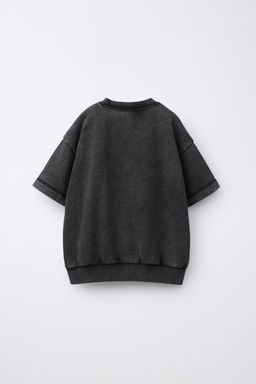 CAMISETA FELPA ETIQUETA / Gris antracita - Zara фото 2