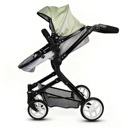 Коляская кукольная металлическая, прогулочная, с корзиной, серо-зеленая