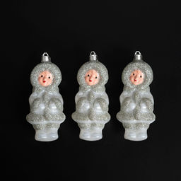 Набор новогодних елочных игрушек "Ангелок", серебро, 3 шт., 11.5 см., пластик