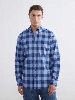 Regular Fit Ekose Poplin Erkek G?mlek