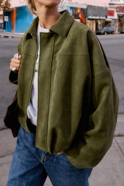 SUEDE EFFECT BOMBER JACKET - Zara фото 10