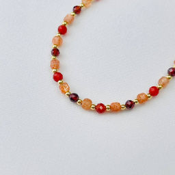 Браслет "Стихия Огонь" из Сердолика, Солнечного камня и Граната 18 см +