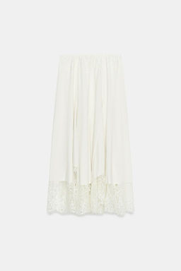 LACE VOLUMINOUS MIDI SKIRT - Zara фото 6
