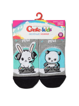 Цена за 2 пары Conte-kids Хлопковые носки "Веселые ножки" серый