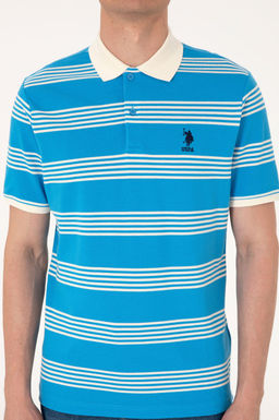 Erkek Regular Fit Polo Yaka Turkuaz _izgili Ti__rt Sepette S_rpriz _ndirim - U.s. polo assn фото 6